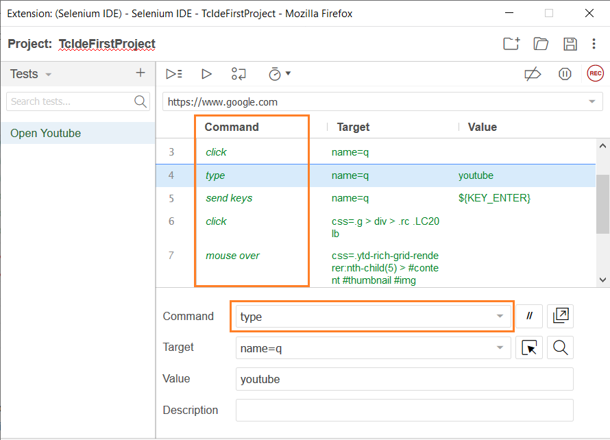 Selenium UI screenshot